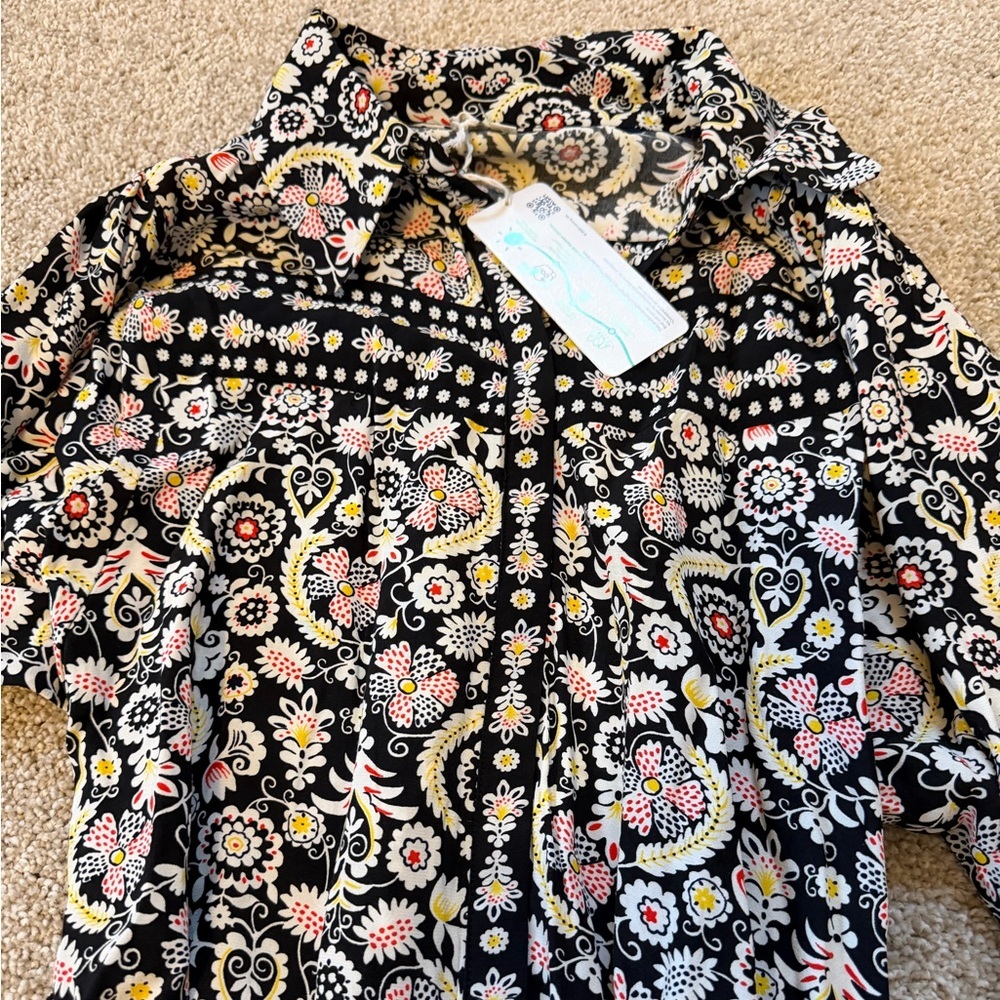 Boden Long Sleeve MIDI Dress Black Paisley D0478 BLK Size US 6L NWT - Picture 5 of 7